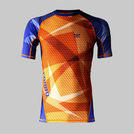 rashguard ORANGE QUBE short sleeve