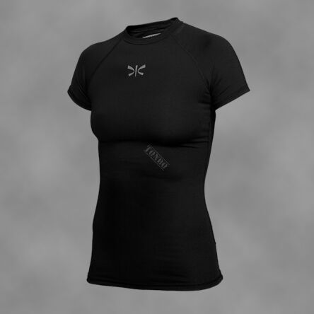 woman's rashguard BLACK-REG, short sleeve