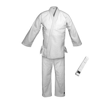 kimono do judo TONBO - JUNIOR, białe, 350g/m2 (z białym pasem)
