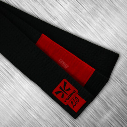 jiu-jitsu black belt with red panel, 5cm